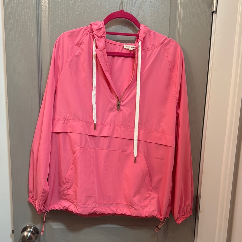 Main Strip Vibrant Pink Wind Breaker Jacket